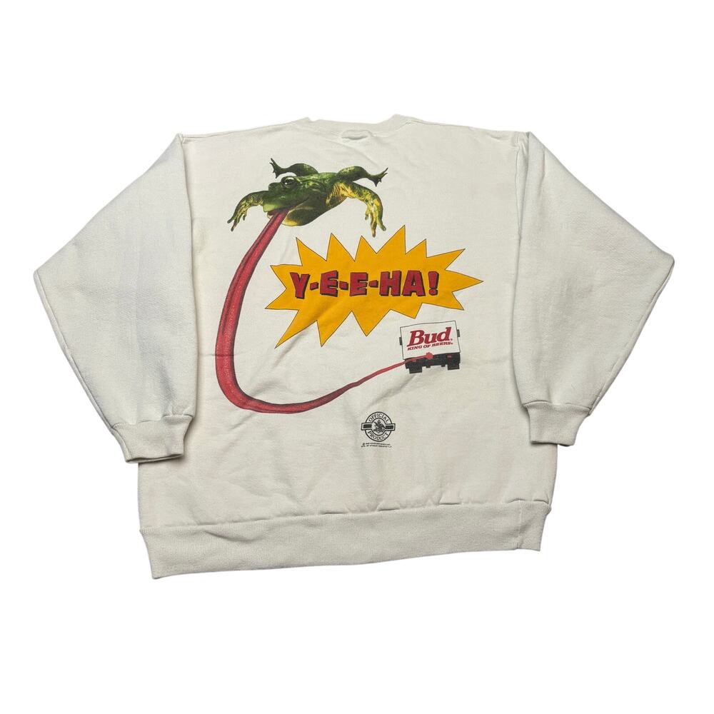 Vintage 1995 Budweiser Frog Sweatshirt Men's Large Stanley DeSantis Made in USA